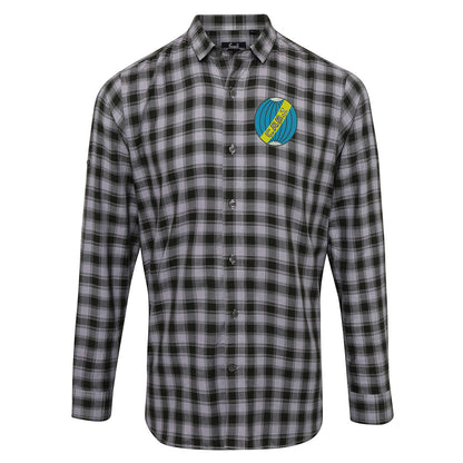 Retro Boca Juniors 1912 Embroidered Long Sleeve Mulligan Check Shirt