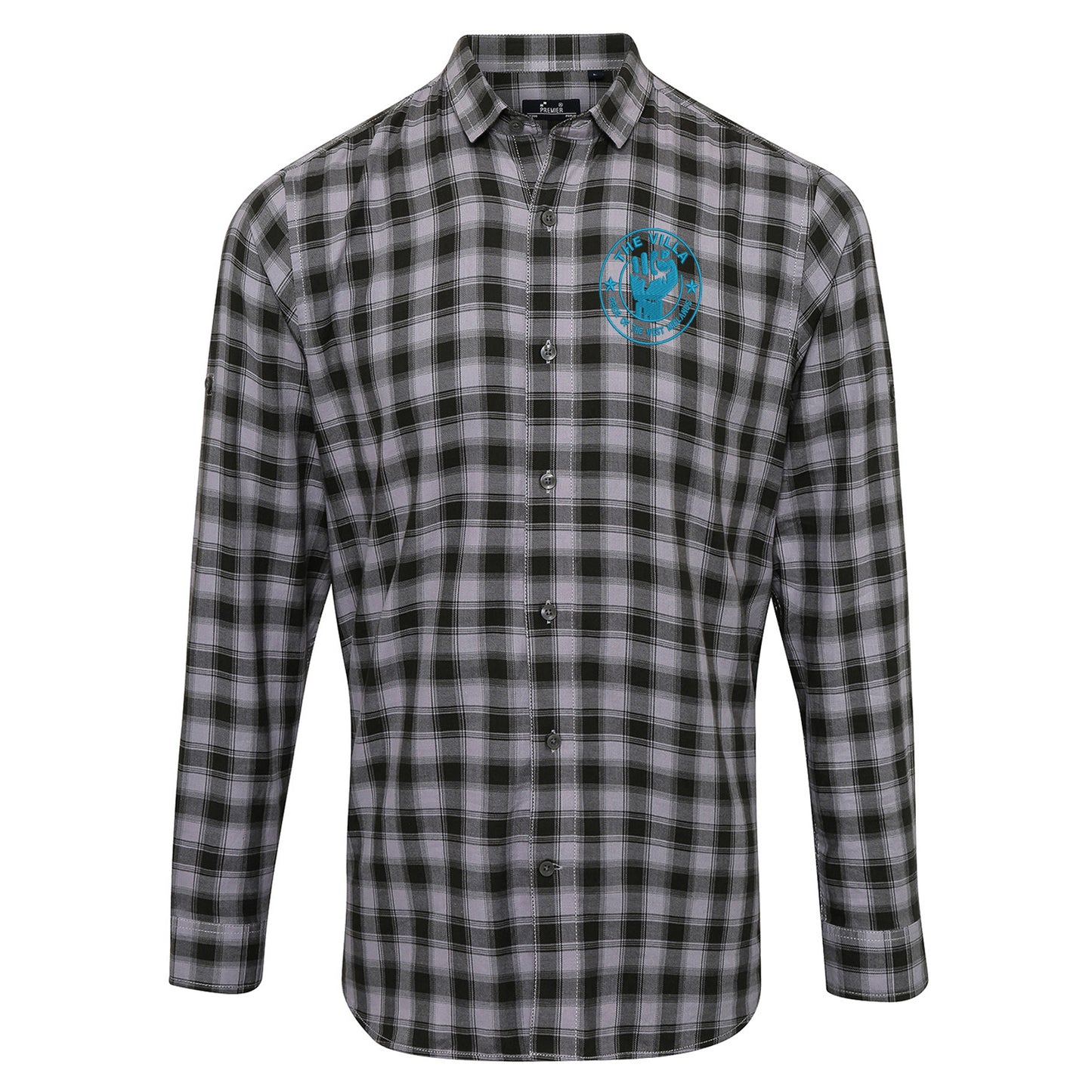 The Villa Pride of The West Midlands Embroidered Long Sleeve Mulligan Check Shirt