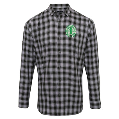 Retro Celtic Centenary Embroidered Long Sleeve Mulligan Check Shirt