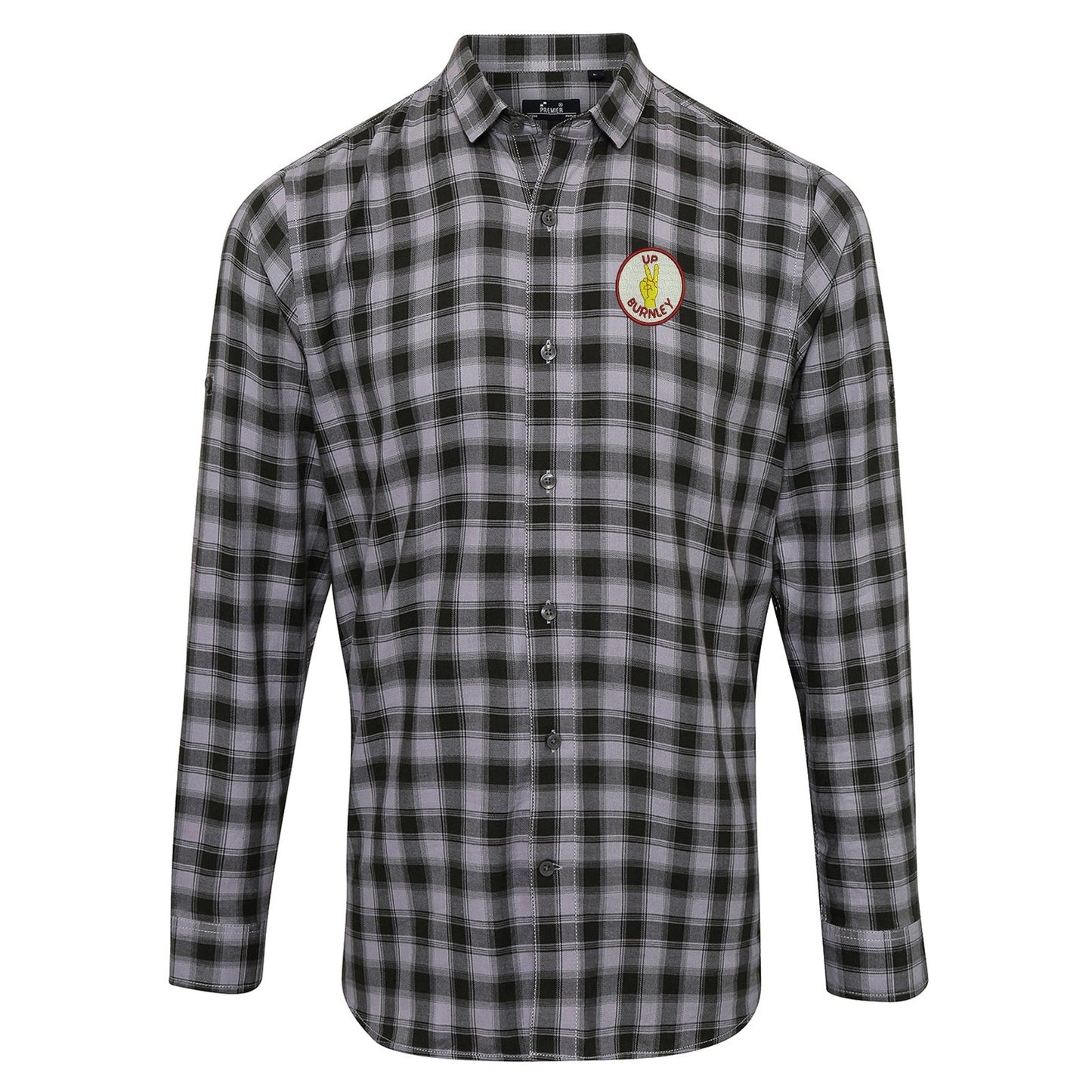 Retro Up Burnley 1972 Embroidered Long Sleeve Mulligan Check Shirt