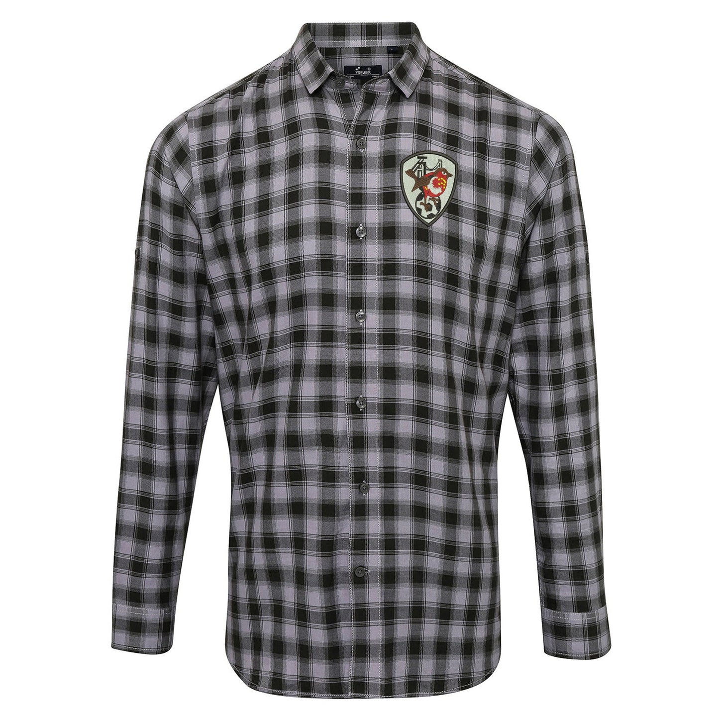 Retro Bristol City 1976 Embroidered Long Sleeve Mulligan Check Shirt