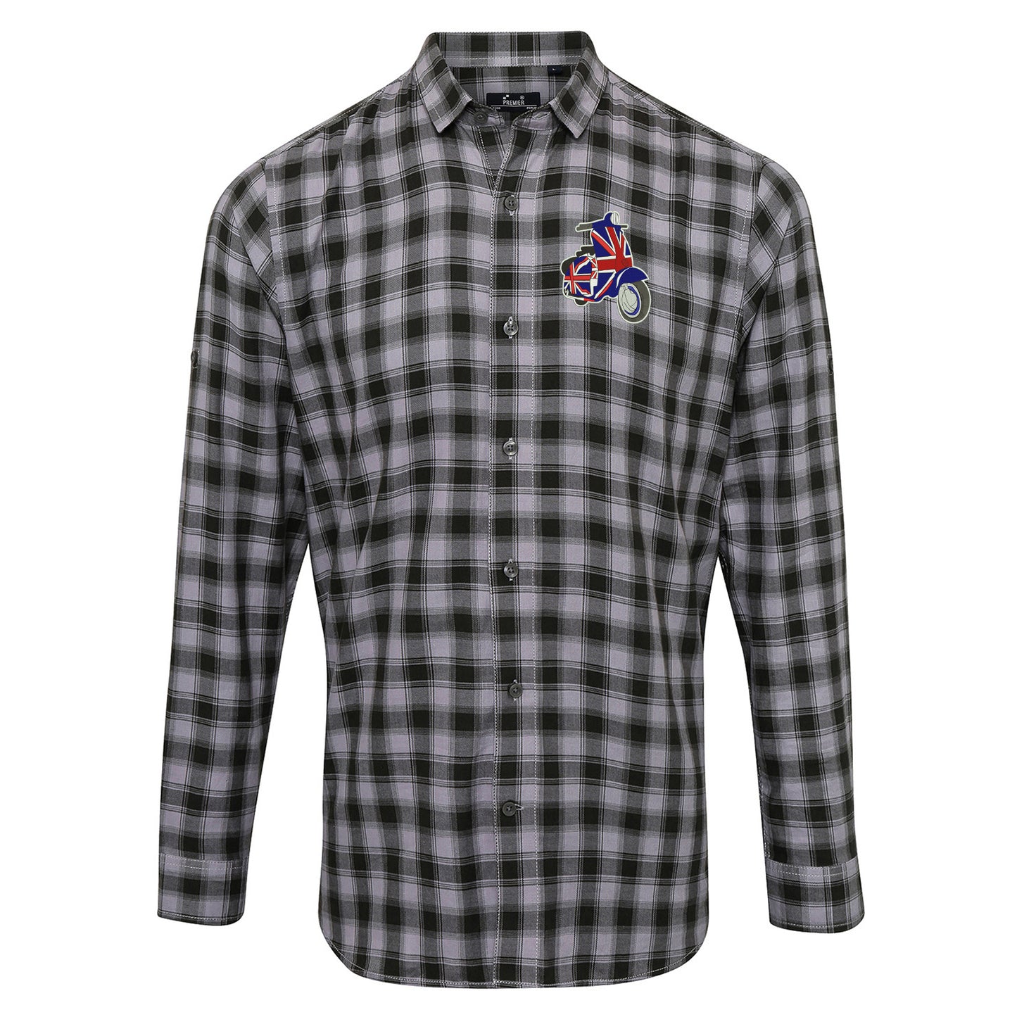 MOD Union Jack Scooter Embroidered Long Sleeve Mulligan Check Shirt