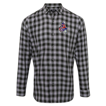 MOD Union Jack Scooter Embroidered Long Sleeve Mulligan Check Shirt