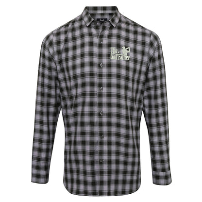The Golf Father Embroidered Long Sleeve Mulligan Check Shirt