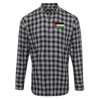 Flag of Palestine Check Long Sleeve Shirt