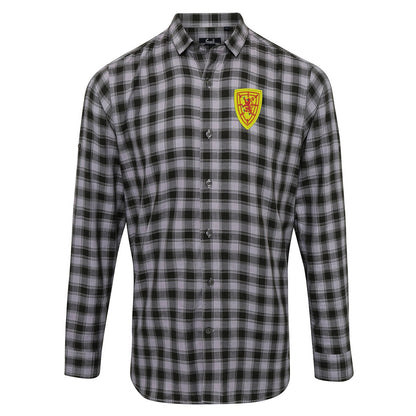 Retro Scotland 1879 Embroidered Long Sleeve Mulligan Check Shirt