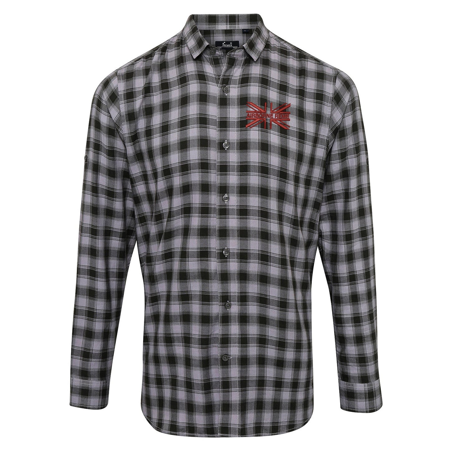 Airborne REME Union Jack Embroidered Long Sleeve Mulligan Check Shirt