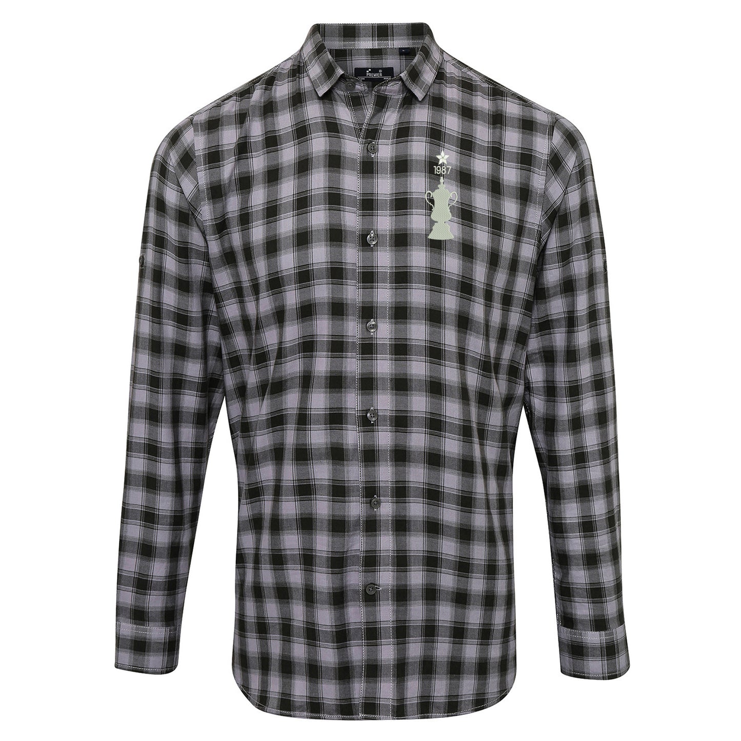 Retro Coventry FA Cup Winners Long Sleeve Embroidered Mulligan Check Shirt