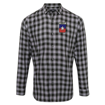 Retro Chile Rugby 1953 Embroidered Long Sleeve Mulligan Check Shirt