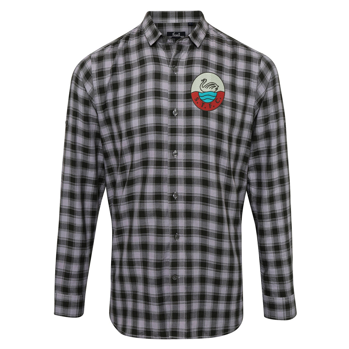 Retro Swansea 1960s Embroidered Long Sleeve Mulligan Check Shirt