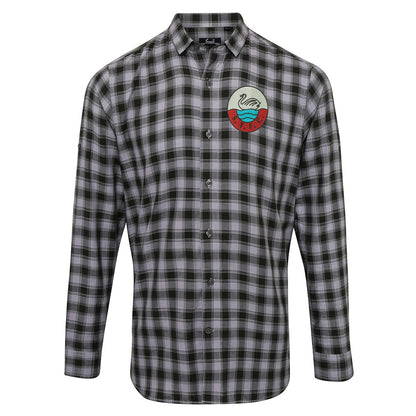 Retro Swansea 1960s Embroidered Long Sleeve Mulligan Check Shirt