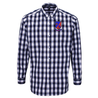 Retro Aldershot 1972 Embroidered Long Sleeve Mulligan Check Shirt