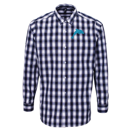 Dolphin Embroidered Long Sleeve Mulligan Check Shirt