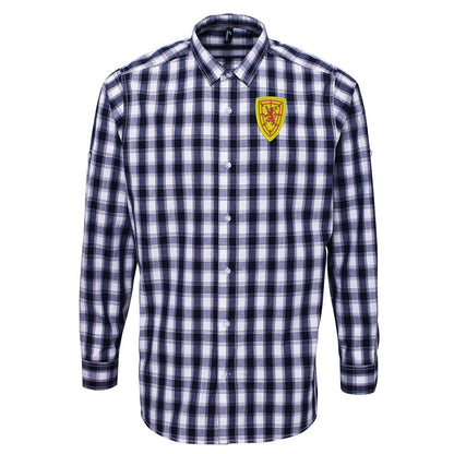 Retro Scotland 1879 Embroidered Long Sleeve Mulligan Check Shirt