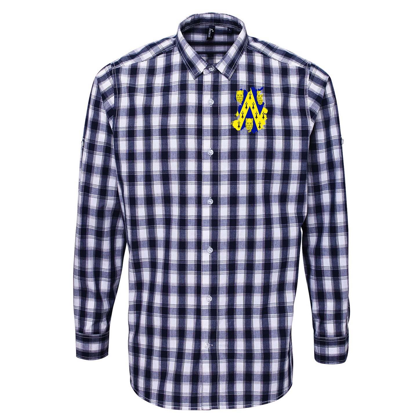Shropshire Flag Map Embroidered Long Sleeve Mulligan Check Shirt