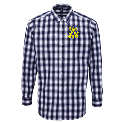 Shropshire Flag Map Embroidered Long Sleeve Mulligan Check Shirt