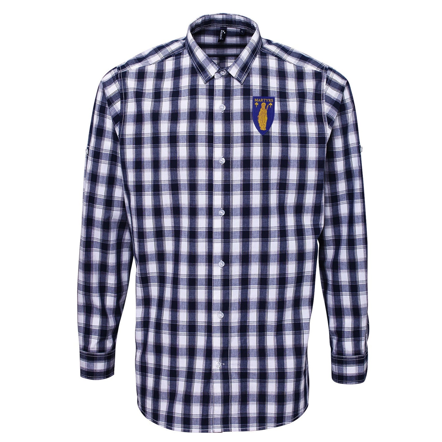 Retro Merthyr Tydfil Embroidered Long Sleeve Mulligan Check Shirt