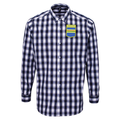 Retro Sampdoria 1960s Embroidered Long Sleeve Mulligan Check Shirt