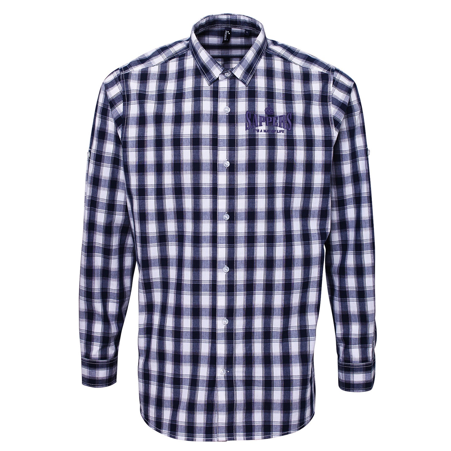 Sappers It's a Way of Life Embroidered Long Sleeve Mulligan Check Shirt