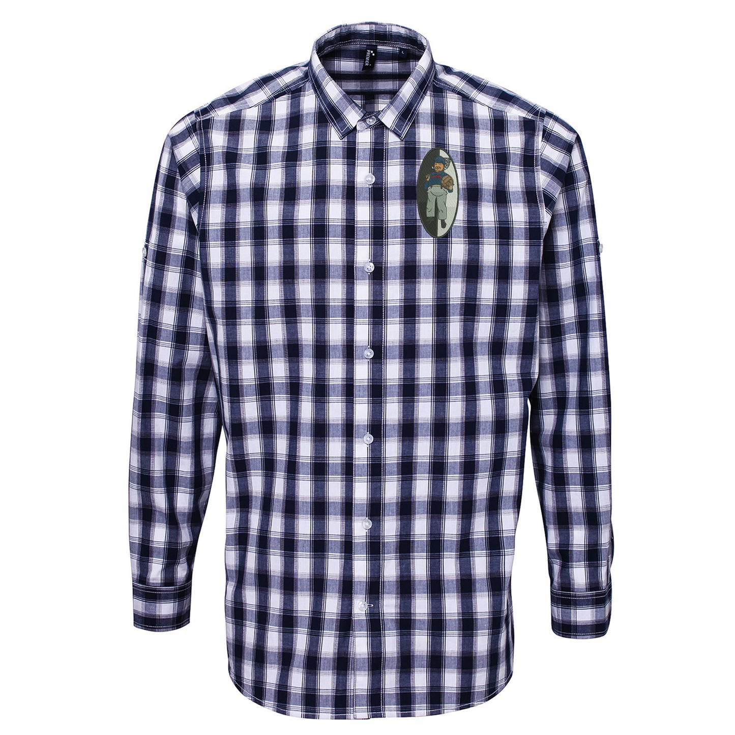 Retro 1933 Grimsby Embroidered Long Sleeve Mulligan Check Shirt