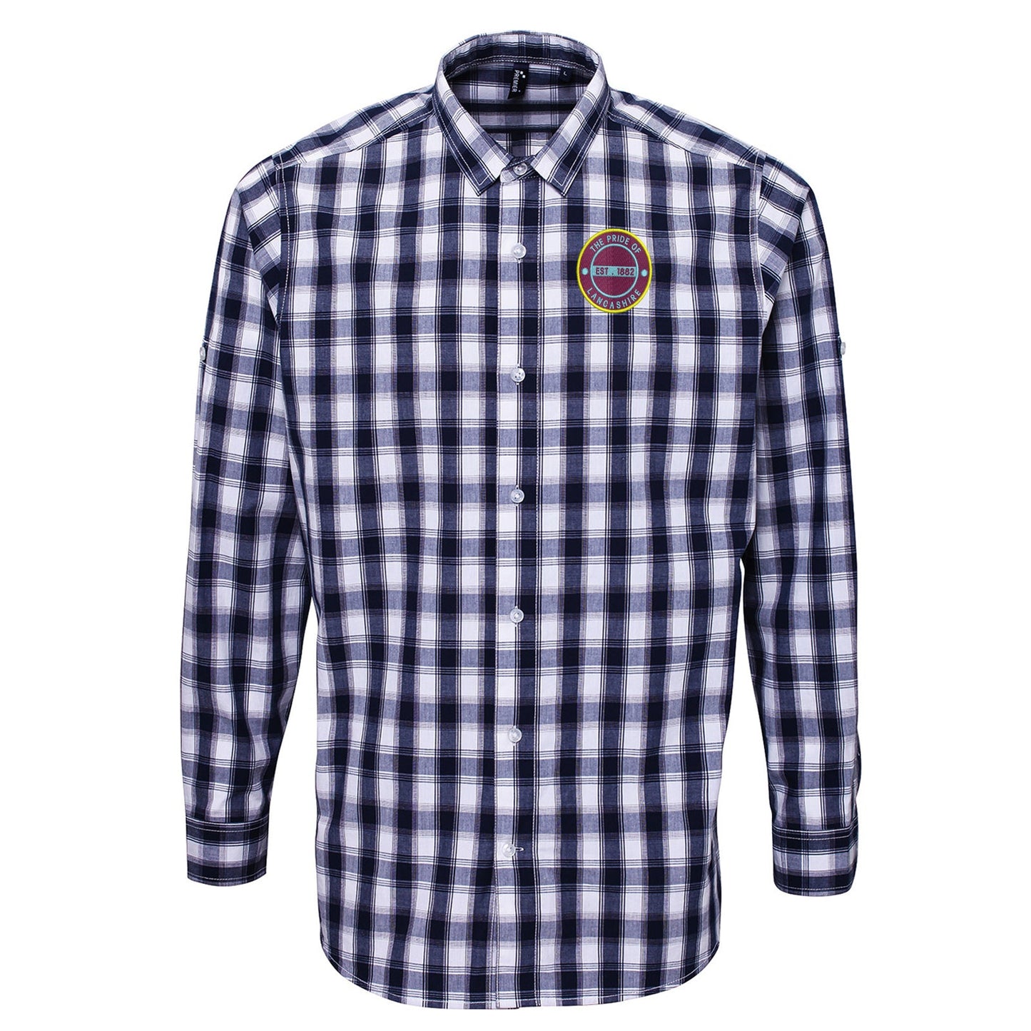The Pride of Lancashire 1882 Embroidered Long Sleeve Mulligan Check Shirt