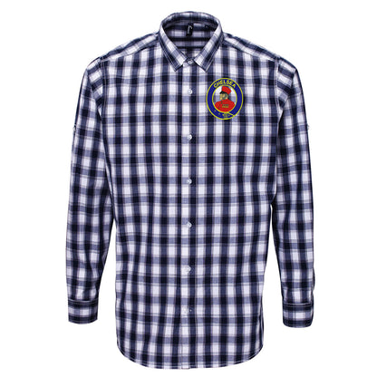 Retro Chelsea 1905 Embroidered Long Sleeve Mulligan Check Shirt