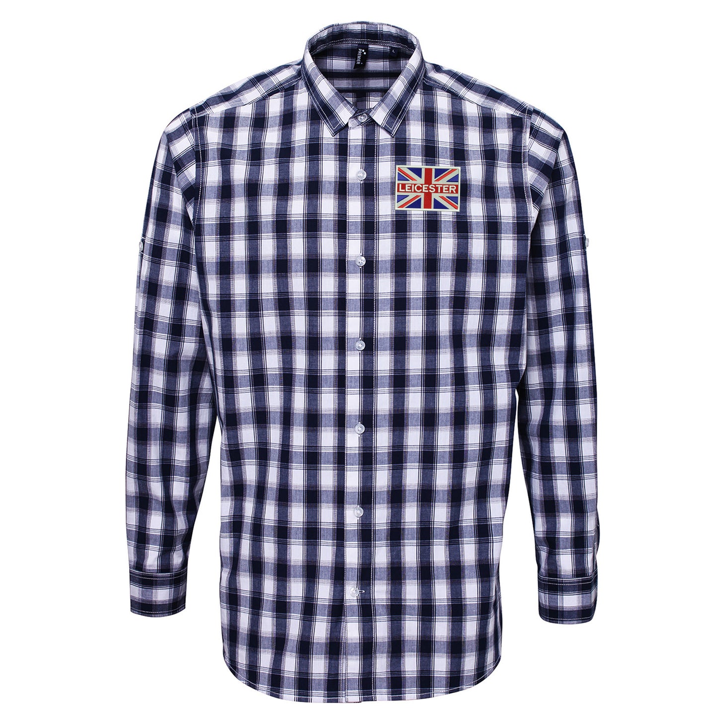 Leicester Coloured Union Jack Embroidered Long Sleeve Mulligan Check Shirt