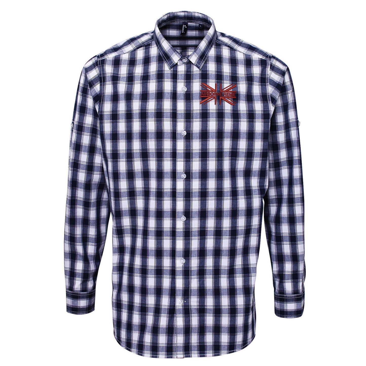 Airborne REME Union Jack Embroidered Long Sleeve Mulligan Check Shirt
