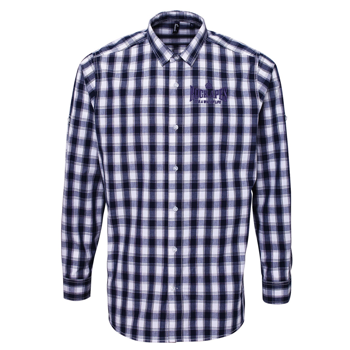 Rock Apes It's a Way of Life Embroidered Long Sleeve Mulligan Check Shirt