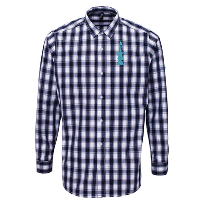 Retro Coventry FA Cup Winners Long Sleeve Embroidered Mulligan Check Shirt