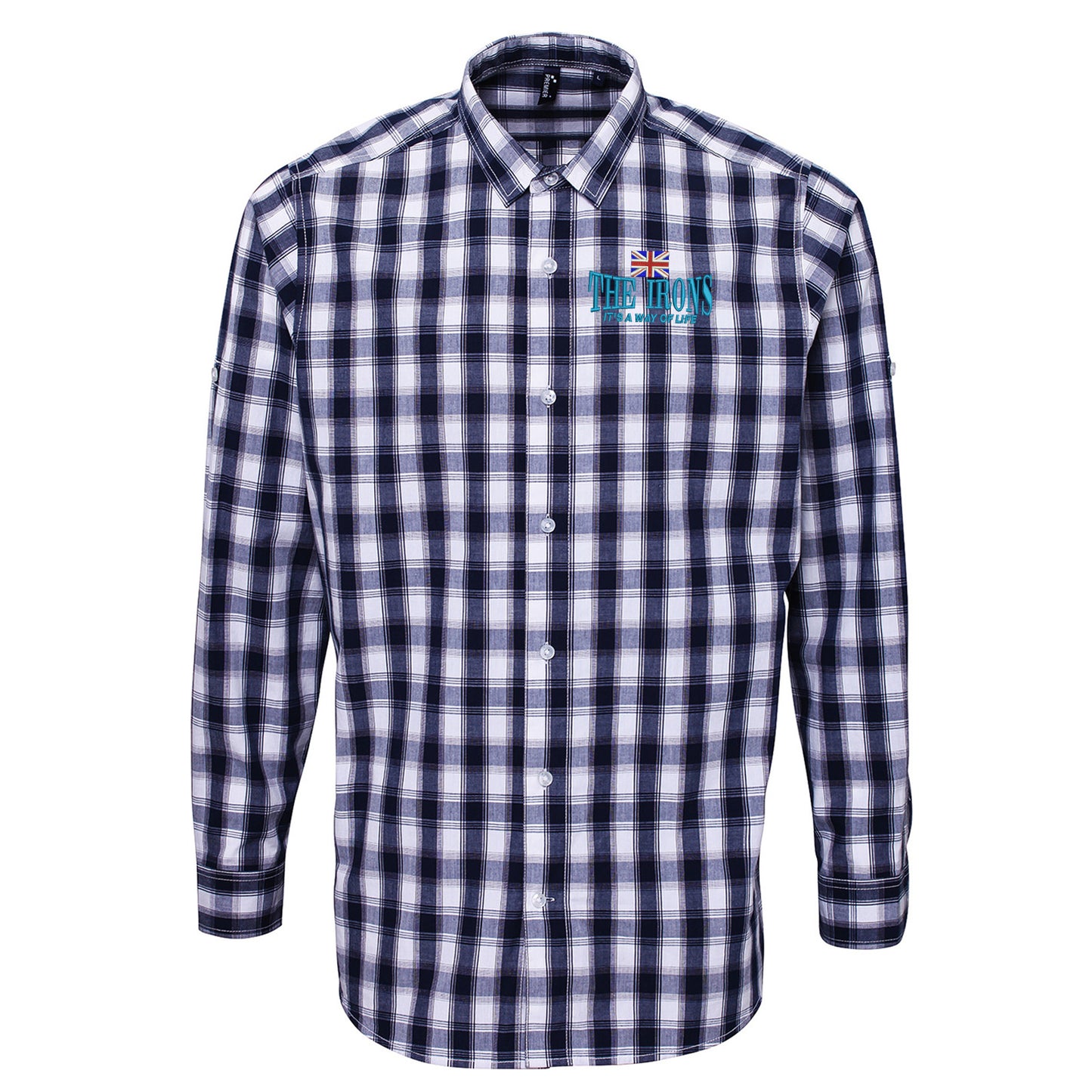 The Irons It's Way of Life Union Jack Embroidered Long Sleeve Mulligan Check Shirt