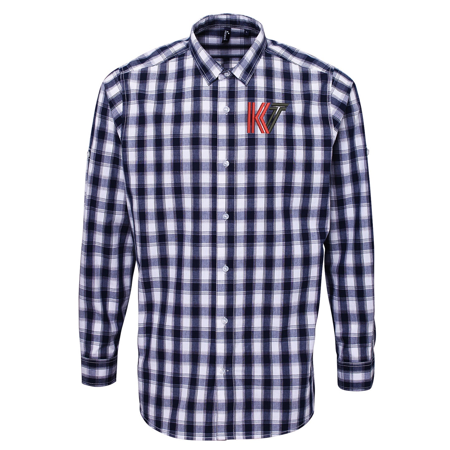 Retro Kettering Town Embroidered Long Sleeve Mulligan Check Shirt