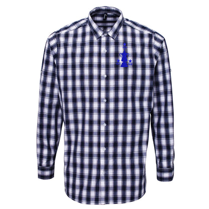 Retro Sheff Wed Three Time Cup Winners Long Sleeve Embroidered Mulligan Check Shirt