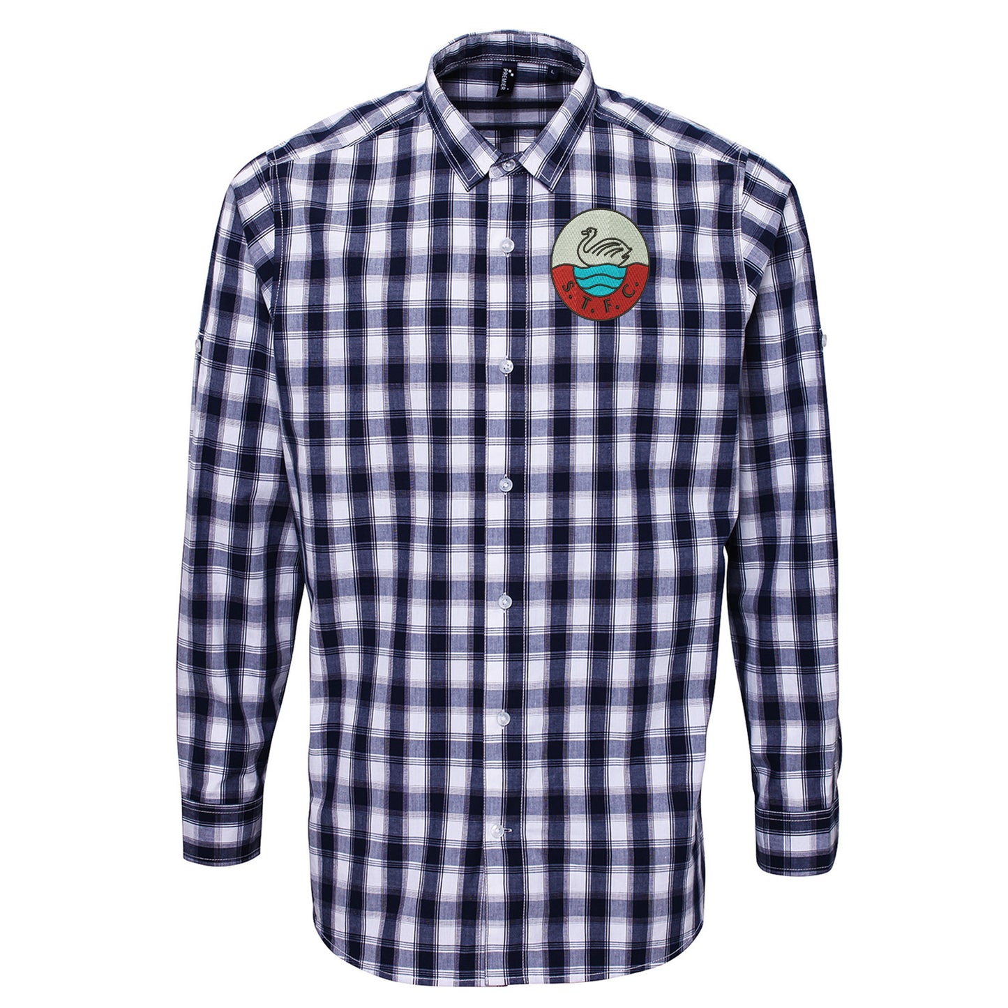 Retro Swansea 1960s Embroidered Long Sleeve Mulligan Check Shirt