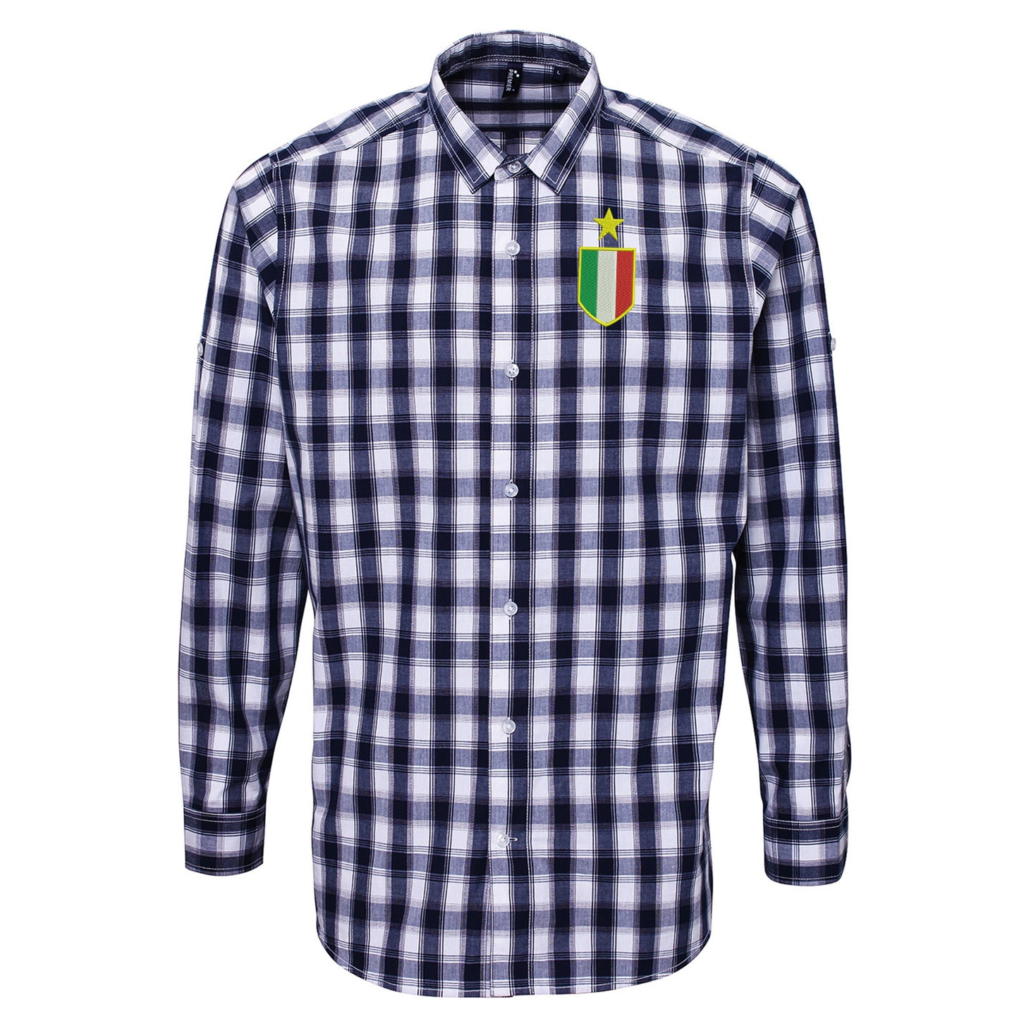 Retro Juventus 1961 Embroidered Long Sleeve Mulligan Check Shirt