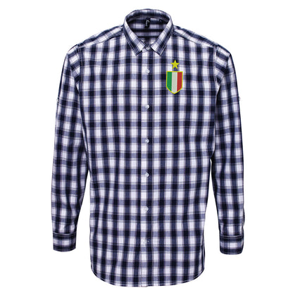 Retro Juventus 1961 Embroidered Long Sleeve Mulligan Check Shirt
