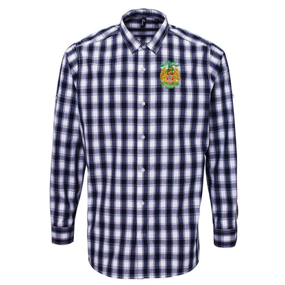 Retro Leicester FC Rugby 1990s Embroidered Long Sleeve Mulligan Check Shirt