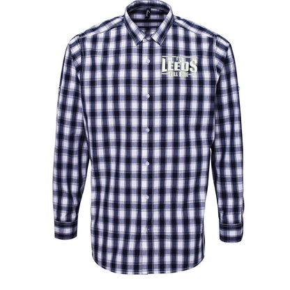 I'm Leeds Till I Die Embroidered Long Sleeve Mulligan Check Shirt