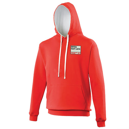 Retro White Hart Lane Contrast Hoodie