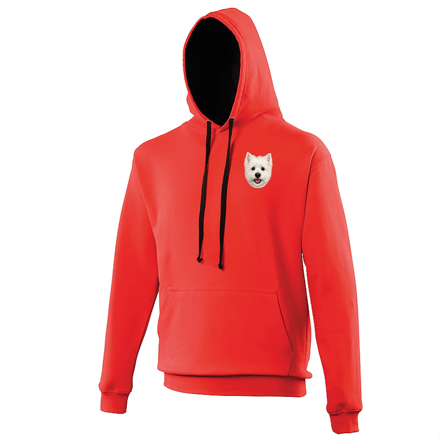 Westie Dog Face Contrast Hoodie
