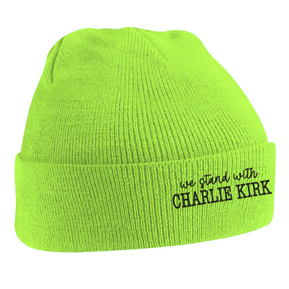 We Stand With Charlie Kirk Beanie Hat