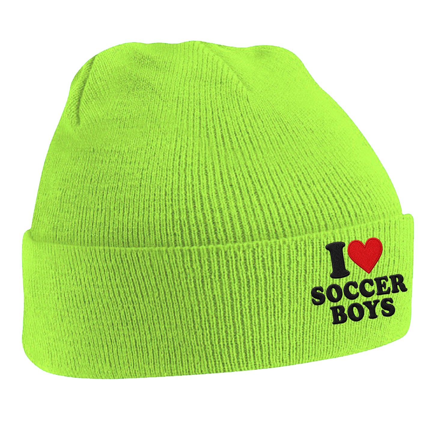 I Love Soccer Boys Beanie Hat