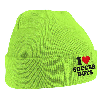 I Love Soccer Boys Beanie Hat