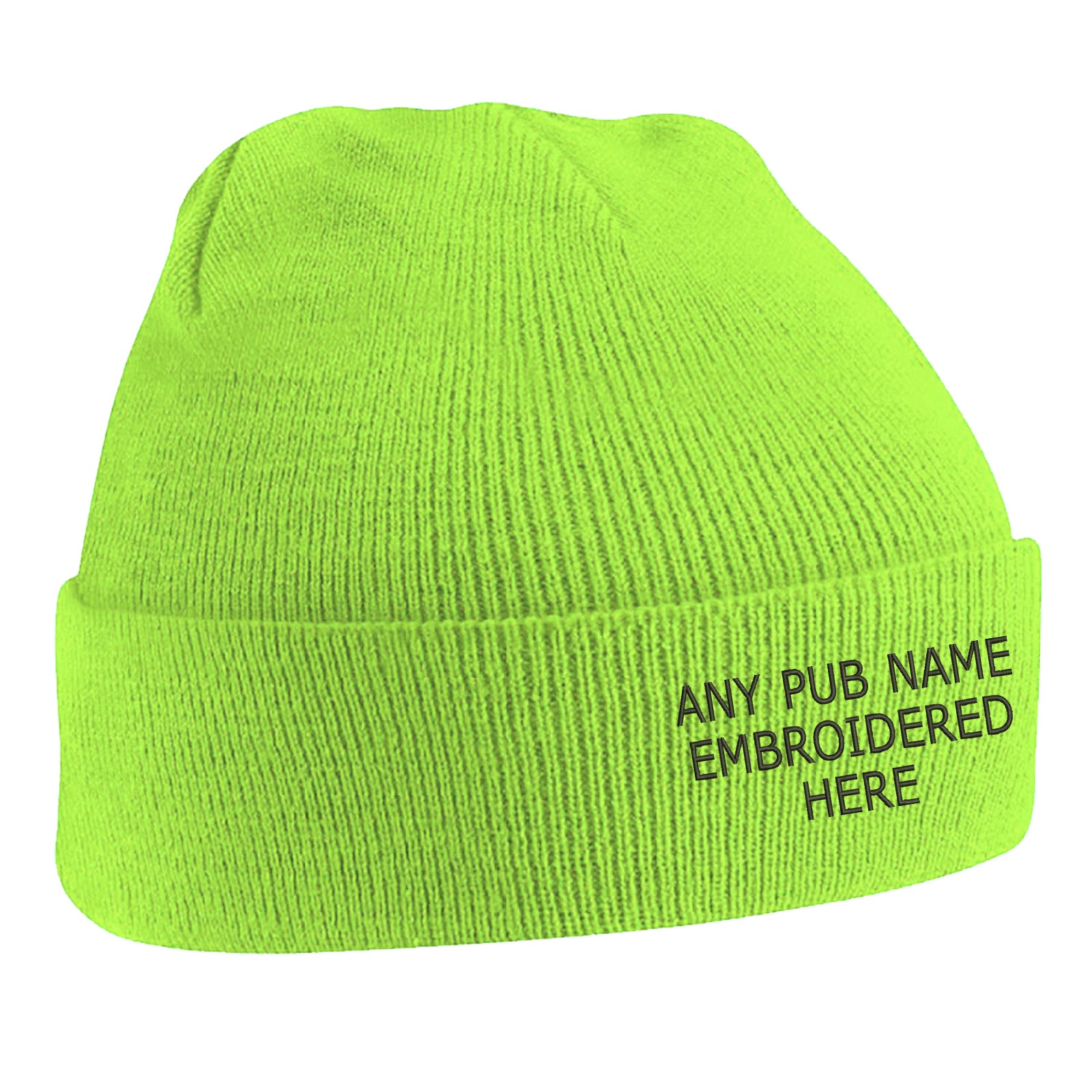 Personalised Embroidered Pub Beanie Hat