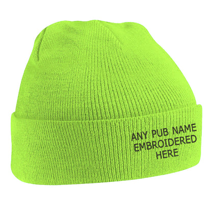 Personalised Embroidered Pub Beanie Hat