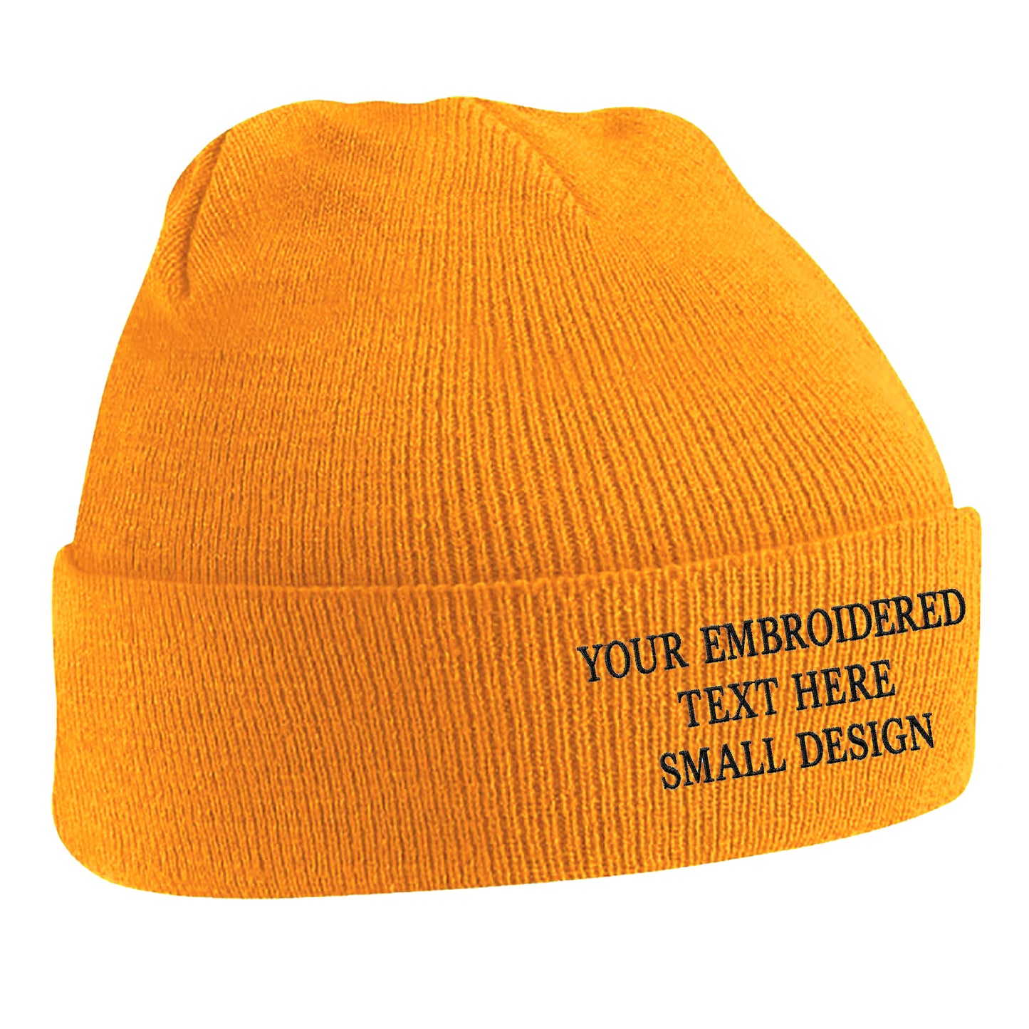 Personalised Custom Small Text Embroidered Beanie Hat