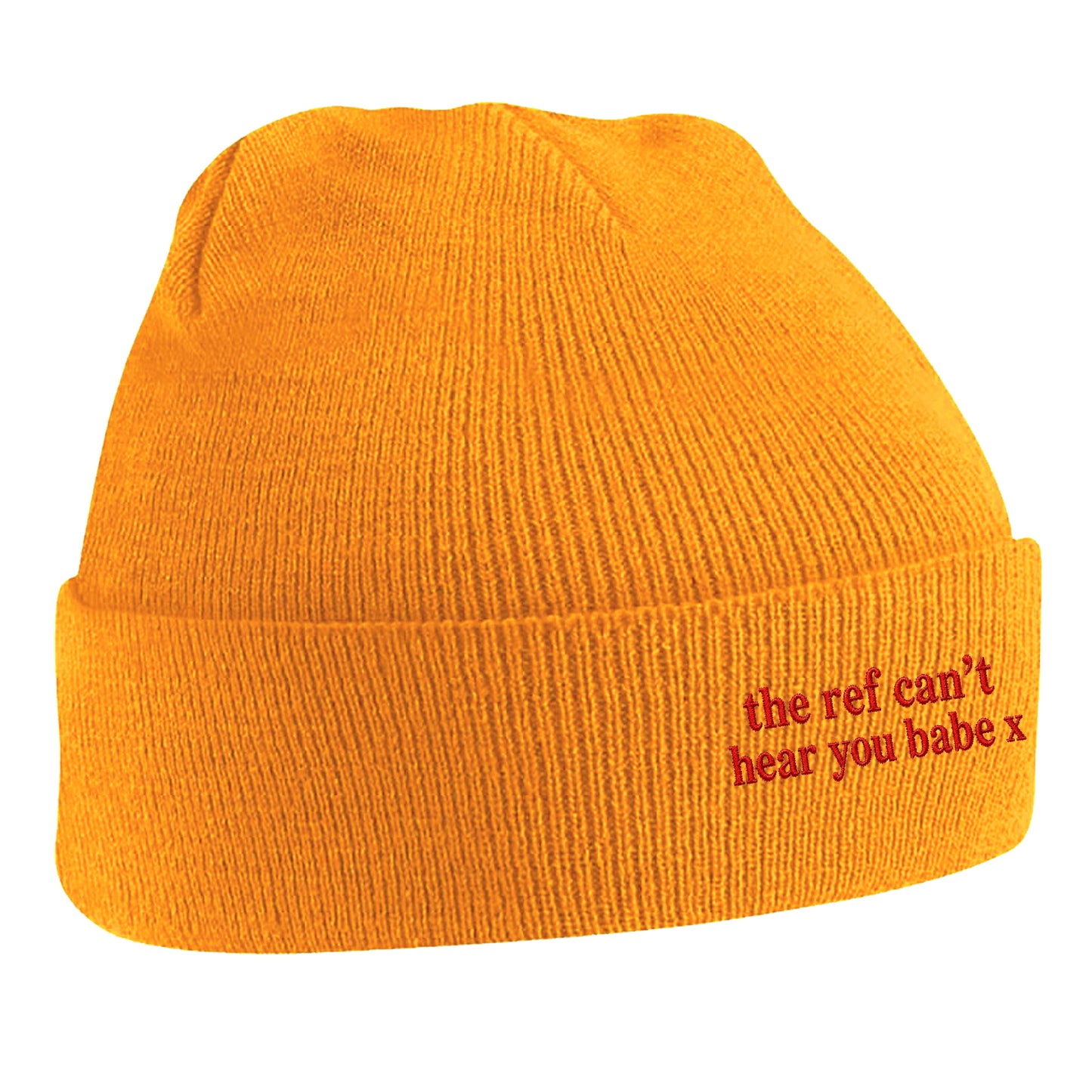 The Ref Can't Hear You Babe x Embroidered Beanie Hat