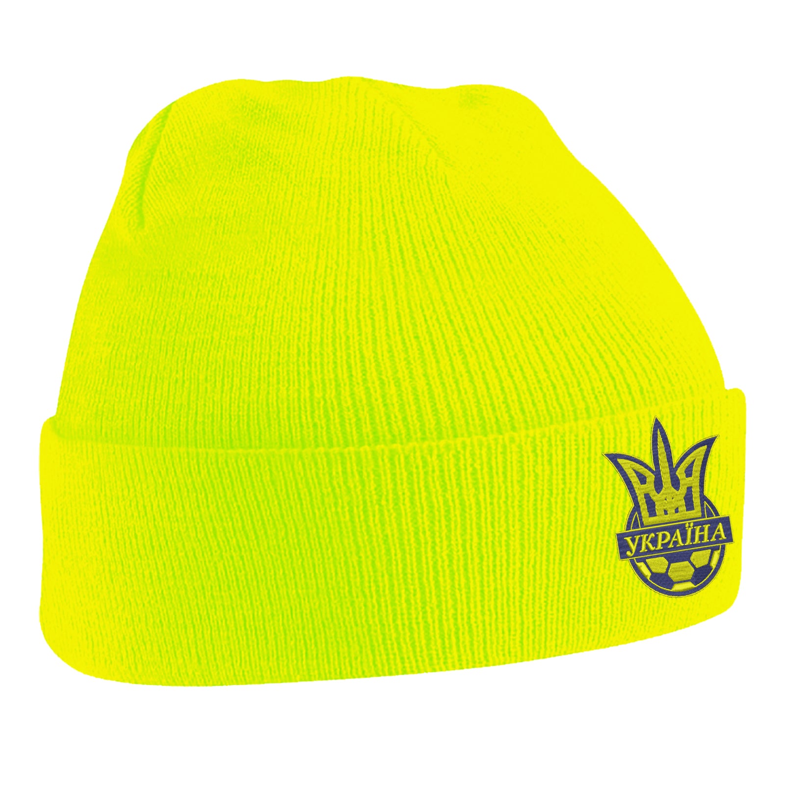 Old School Ukraine National Football Beanie Hat