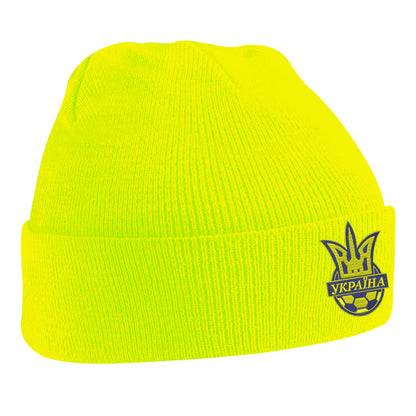 Old School Ukraine National Football Beanie Hat