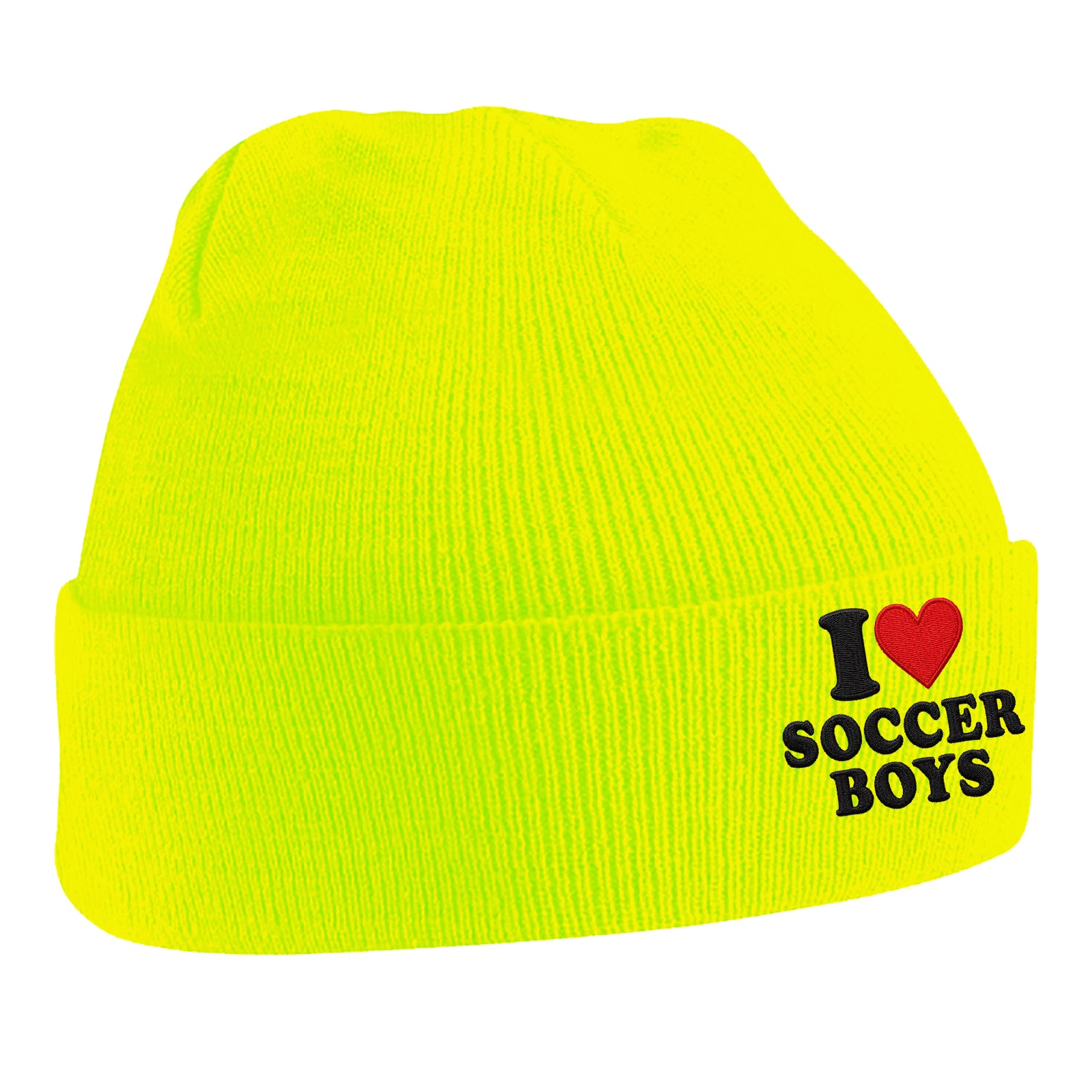 I Love Soccer Boys Beanie Hat